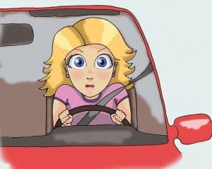 Blonde Girl Driving